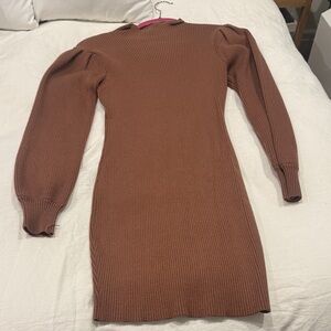 Elegant Brown Knit Dress